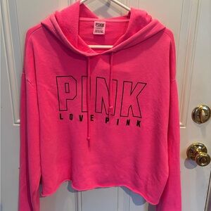 Victoria's Secret Bright Pink Crop Hoodie